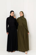 Hanaa Jersey Dress in Olive Green