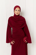 Dana Jersey Cape Dress in Red