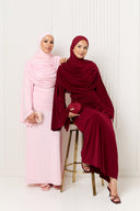 Dana Jersey Cape Dress in Red