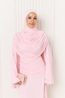 Dana Jersey Cape Dress in Pink