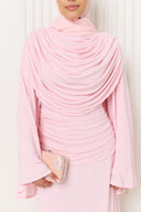 Dana Jersey Cape Dress in Pink