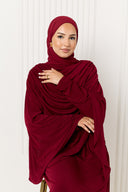 Dana Jersey Cape Dress in Red