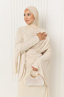 Dana Jersey Cape Dress in Cream