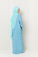 Yara Abaya in Aqua Bloom