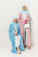 Yara Abaya in Aqua Bloom