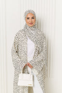 Freckled Printed Abaya in Black