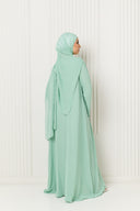 Polka Dot Printed Abaya in Mint