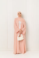Polka Dot Printed Abaya in Blush