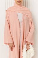 Polka Dot Printed Abaya in Blush