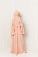 Polka Dot Printed Abaya in Blush