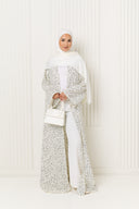 Polka Dot Printed Abaya in Black