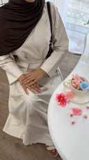 Pinstripe Skirt Set in Sandstone