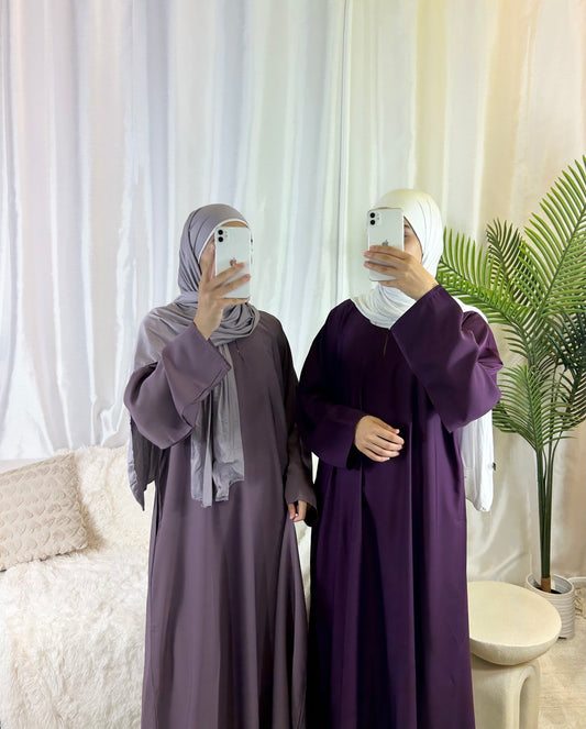 Nura Slip On Abaya in Violet