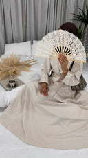 Pinstripe Skirt Set in Sandstone