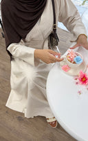 Pinstripe Skirt Set in Sandstone