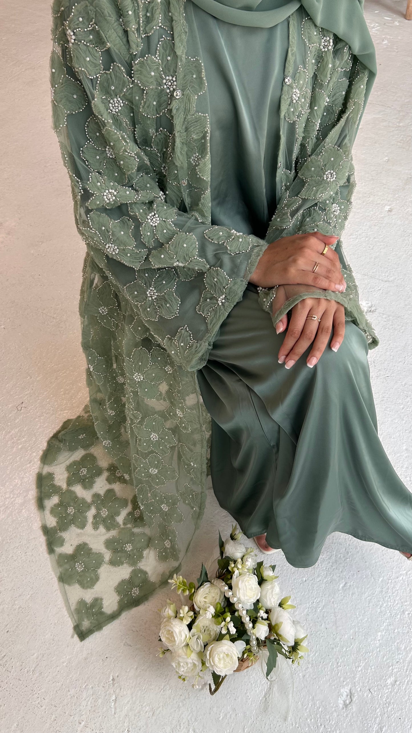 Floral Bloom in Sage Green