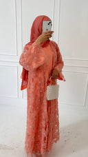 Floral Bloom in Coral