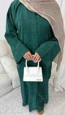 Badr Corduroy Abaya Coat in Green