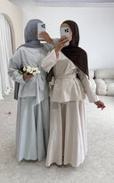 Pinstripe Skirt Set in Sandstone