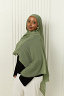 Cotton Silk Hijab in Sage Mist