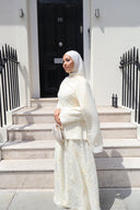 Muna Lace Skirt Set in Ivory