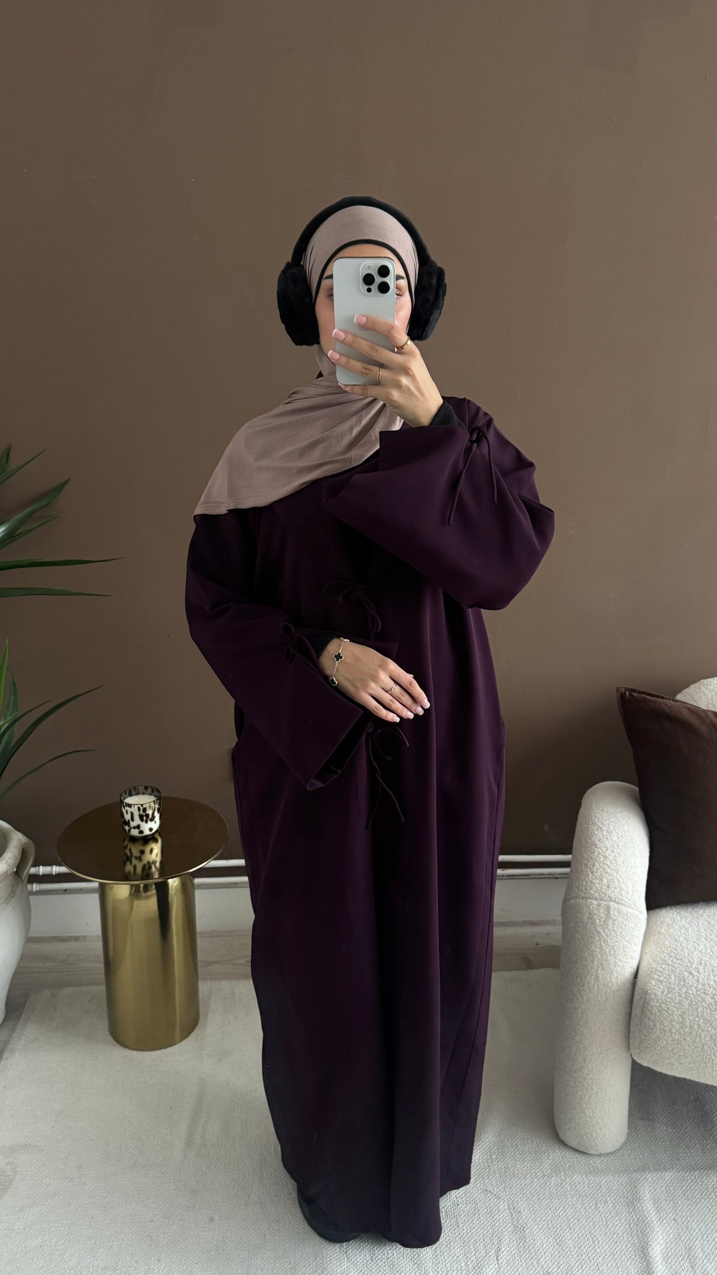 Sarah abaya Coat in Berry