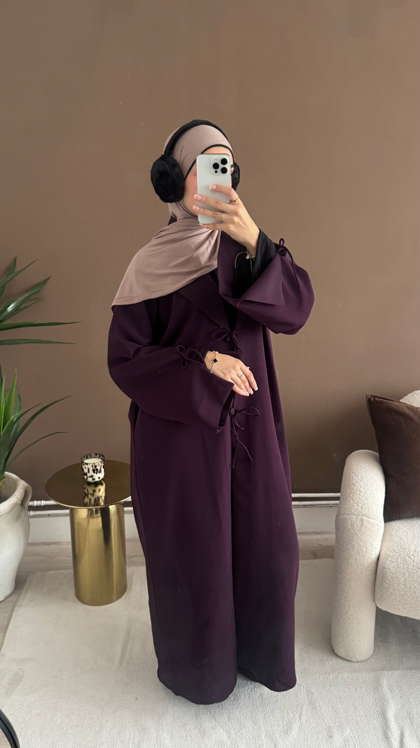 Sarah abaya Coat in Berry