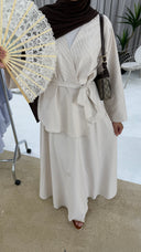 Pinstripe Skirt Set in Sandstone