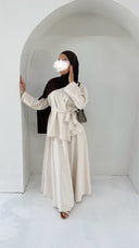 Pinstripe Skirt Set in Sandstone