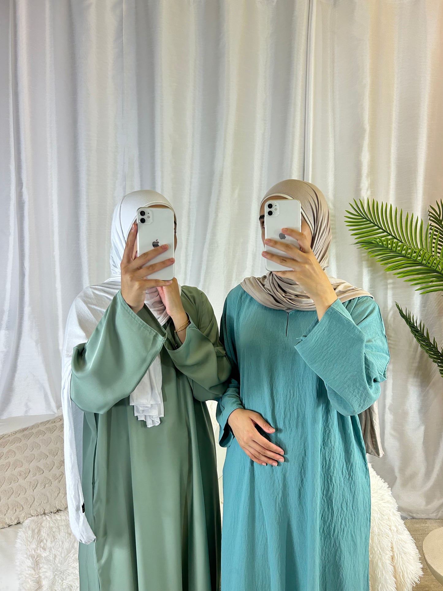 Nura Slip On Abaya In Mint