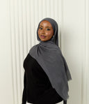 Cotton Silk Hijab in Stone Grey