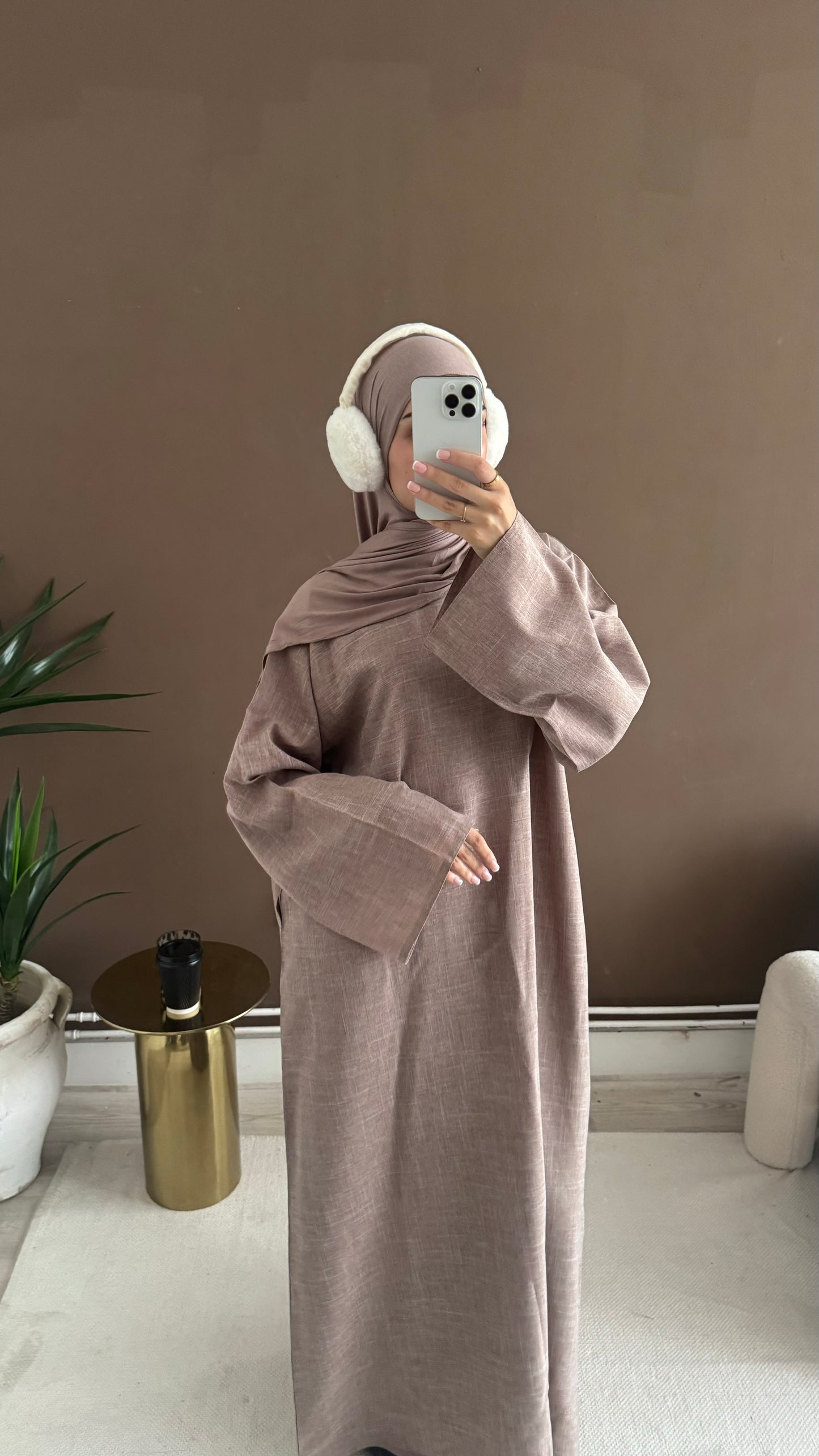 Lina Abaya in Almond