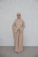 Rania Open Abaya in Beige