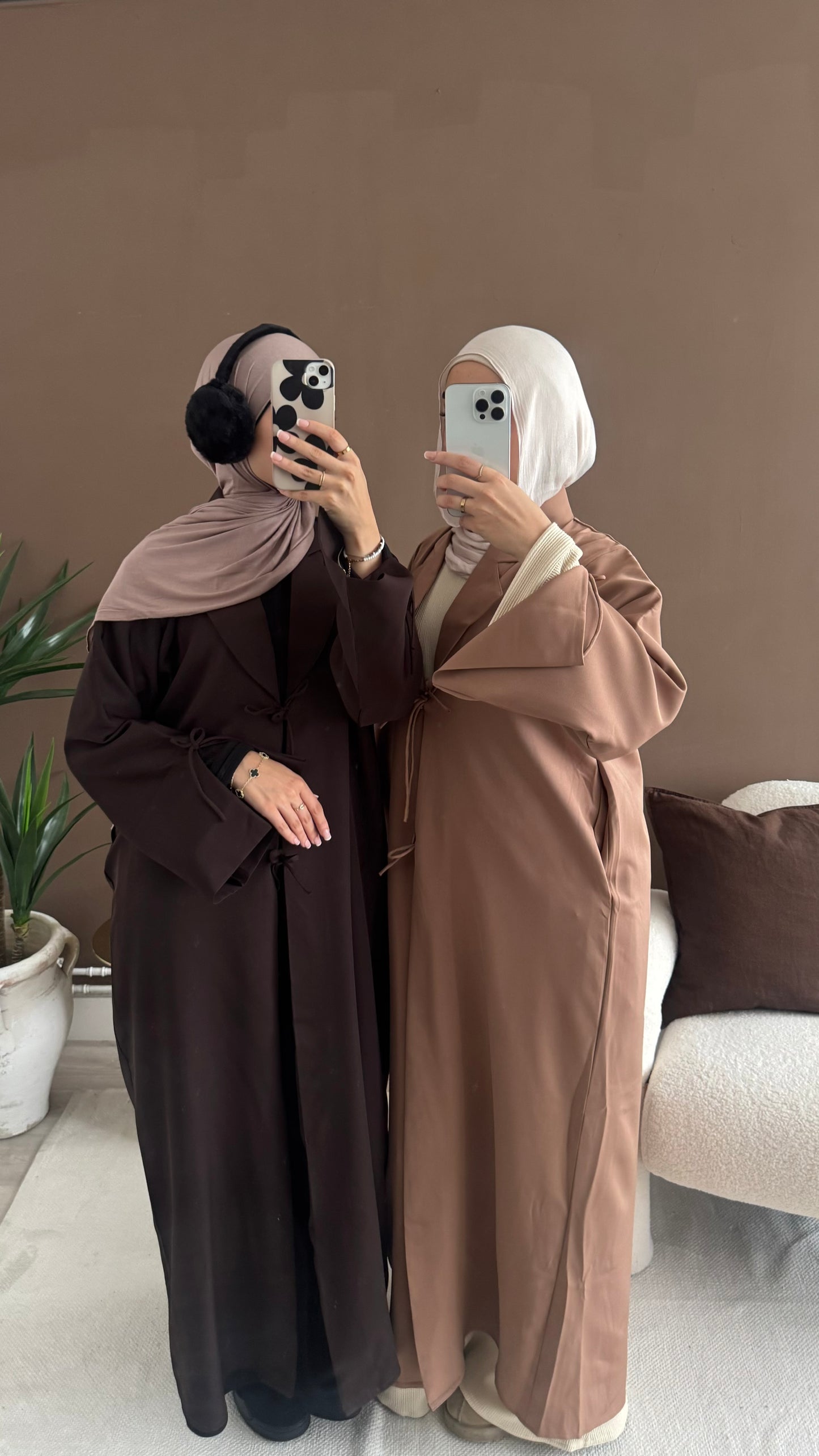 Sarah abaya Coat in Caramel