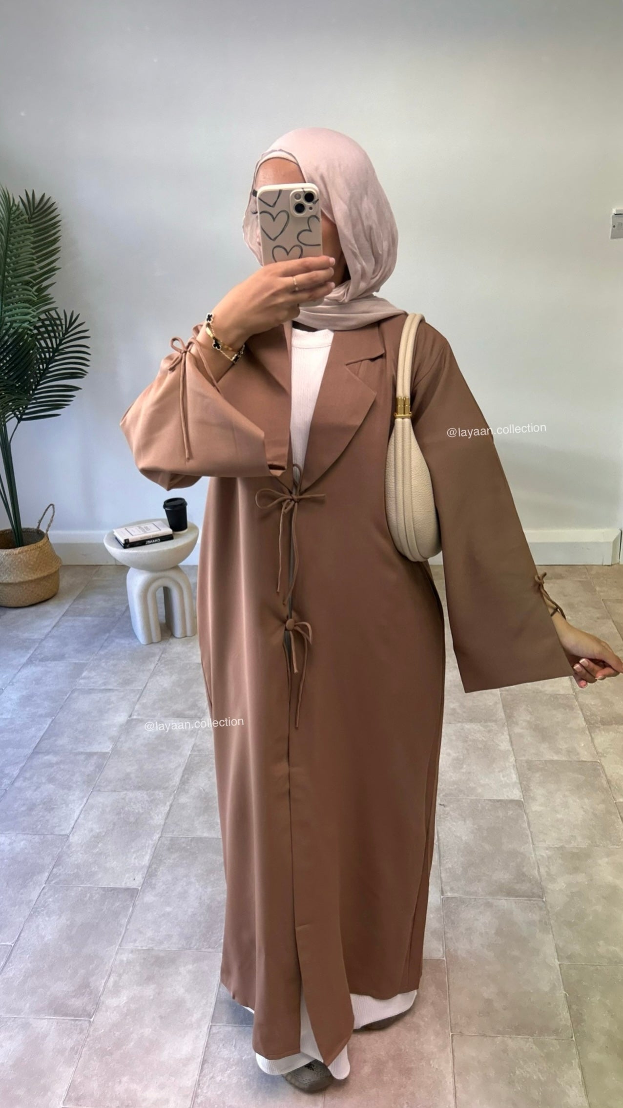 Sarah abaya Coat in Caramel