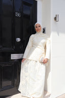 Muna Lace Skirt Set in Ivory