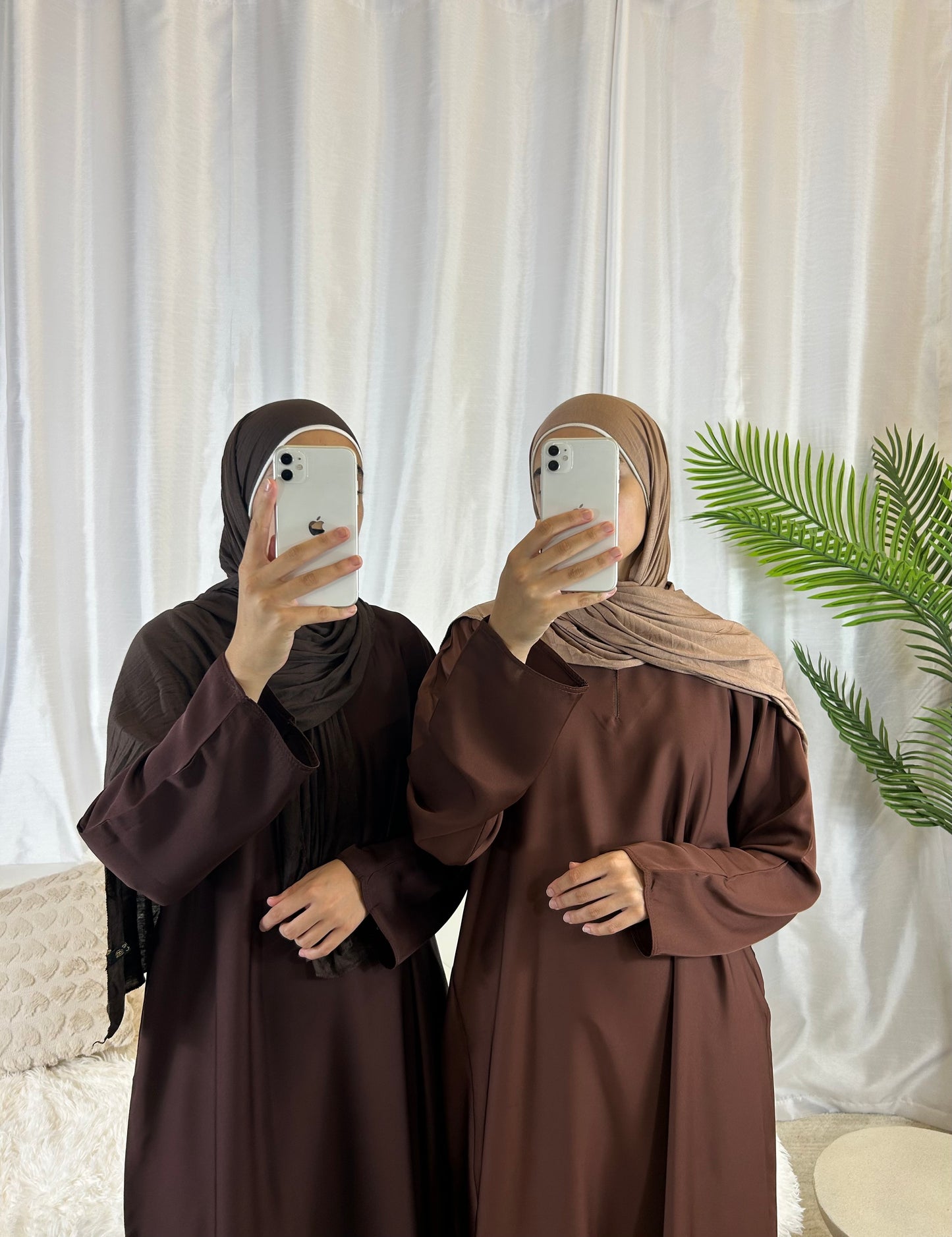 Nura Slip On Abaya in Brown