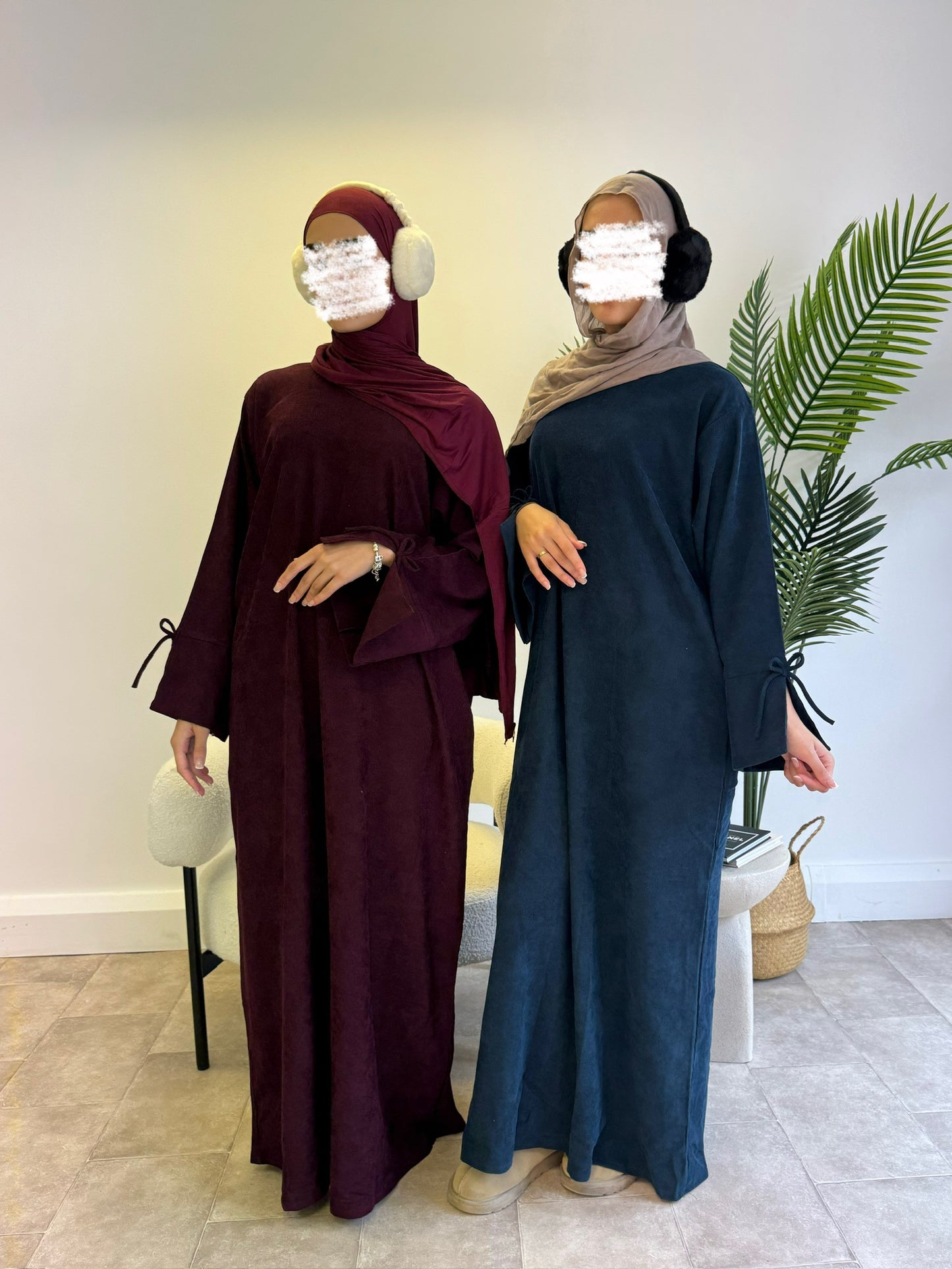 Hiba Corduroy Abaya in Berry