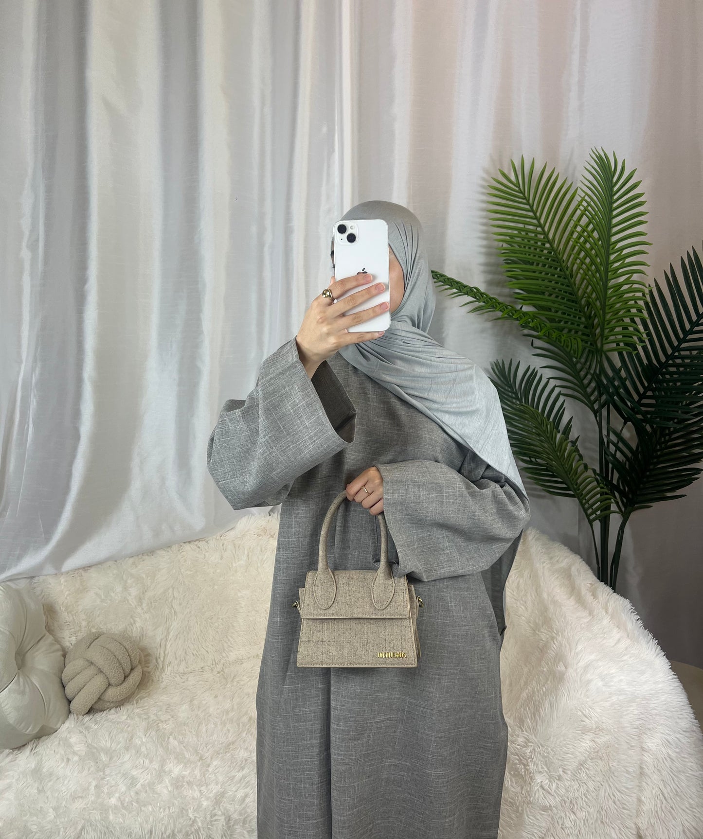 Lina Abaya in Dark Grey