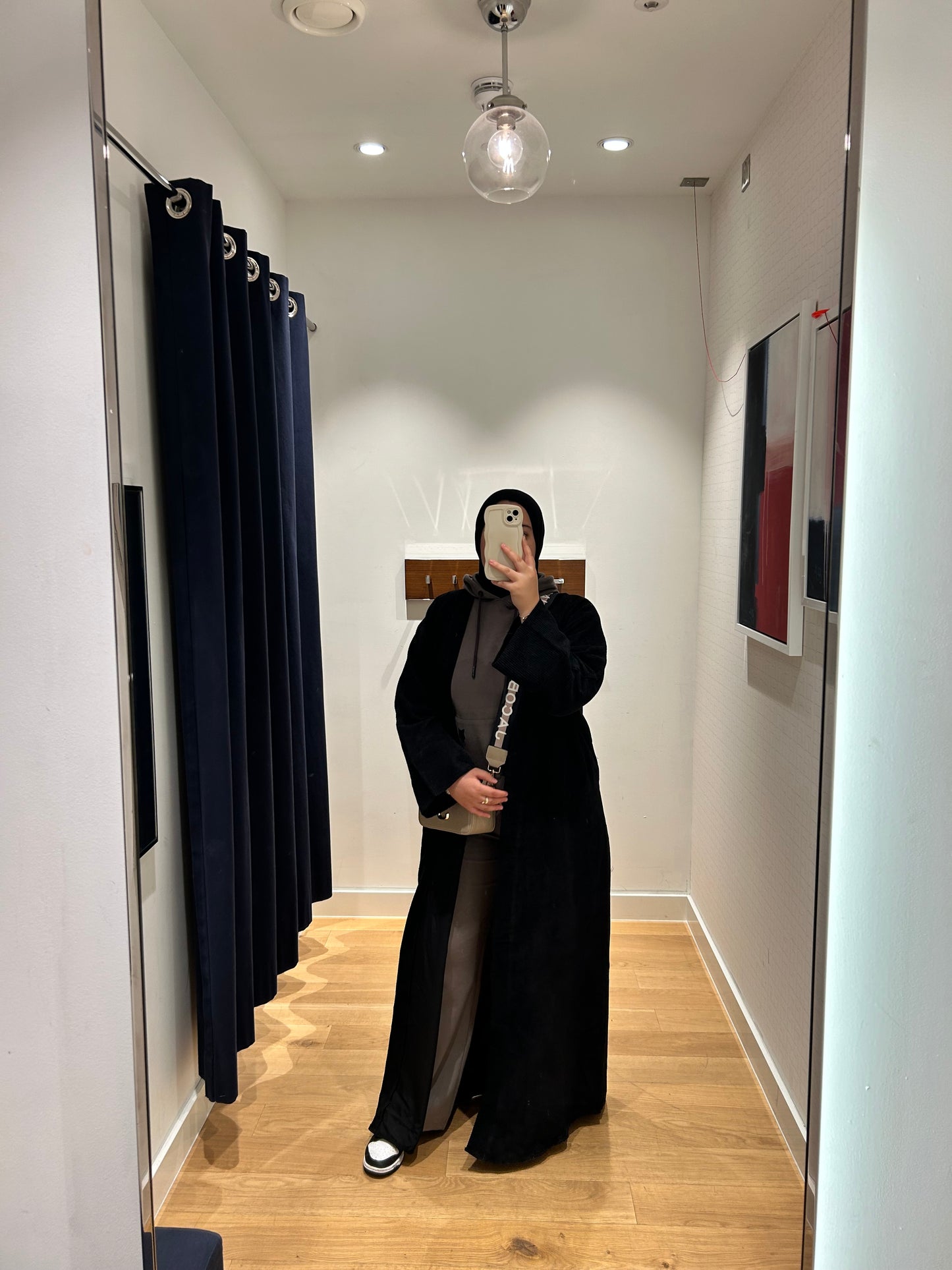 Badr Corduroy Abaya Coat in Black