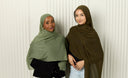 Cotton Silk Hijab in Forest Olive