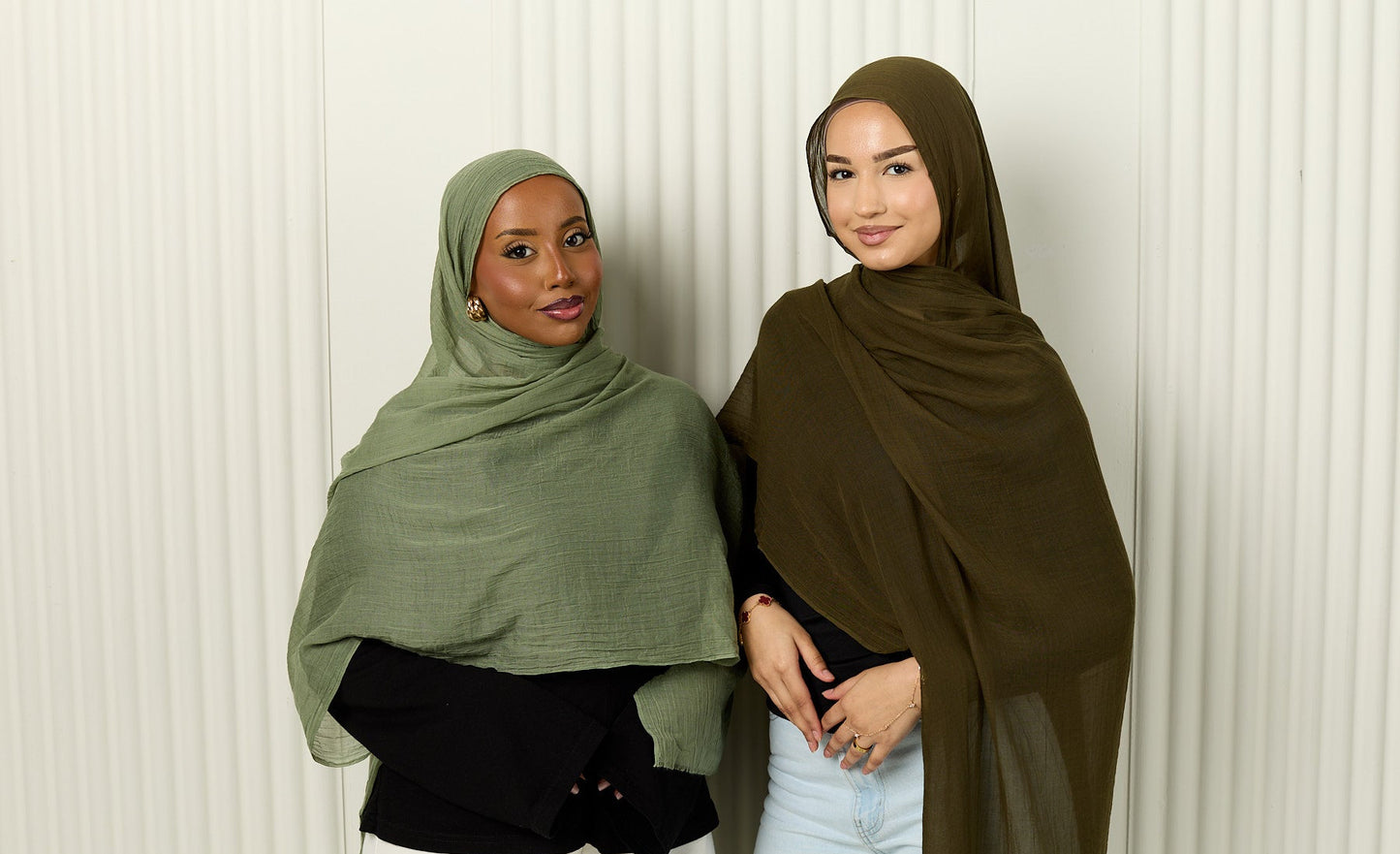 Cotton Silk Hijab in Forest Olive