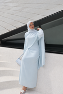 Lujain Cape Dress in Blue