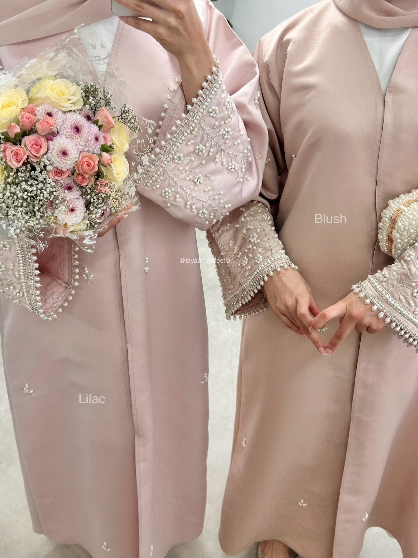 Nawra Abaya in Blush