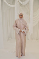 Nawra Abaya in Champagne Nude
