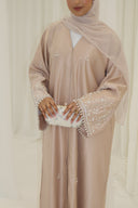 Nawra Abaya in Champagne Nude