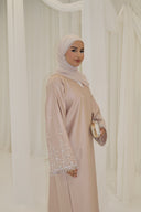 Nawra Abaya in Champagne Nude