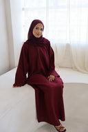 Lina Abaya in Burgundy