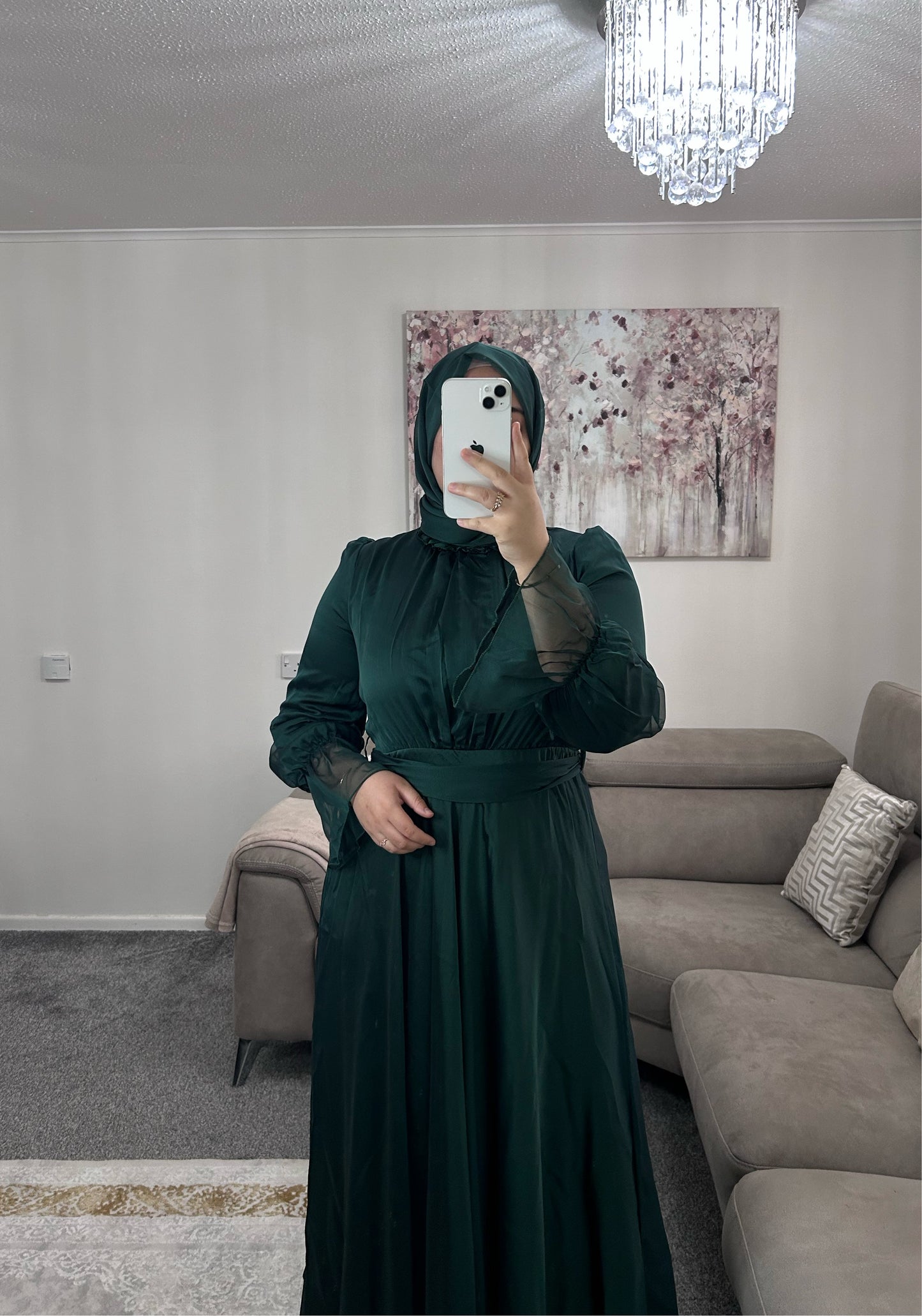 Noor Luxury Dress in Emerald