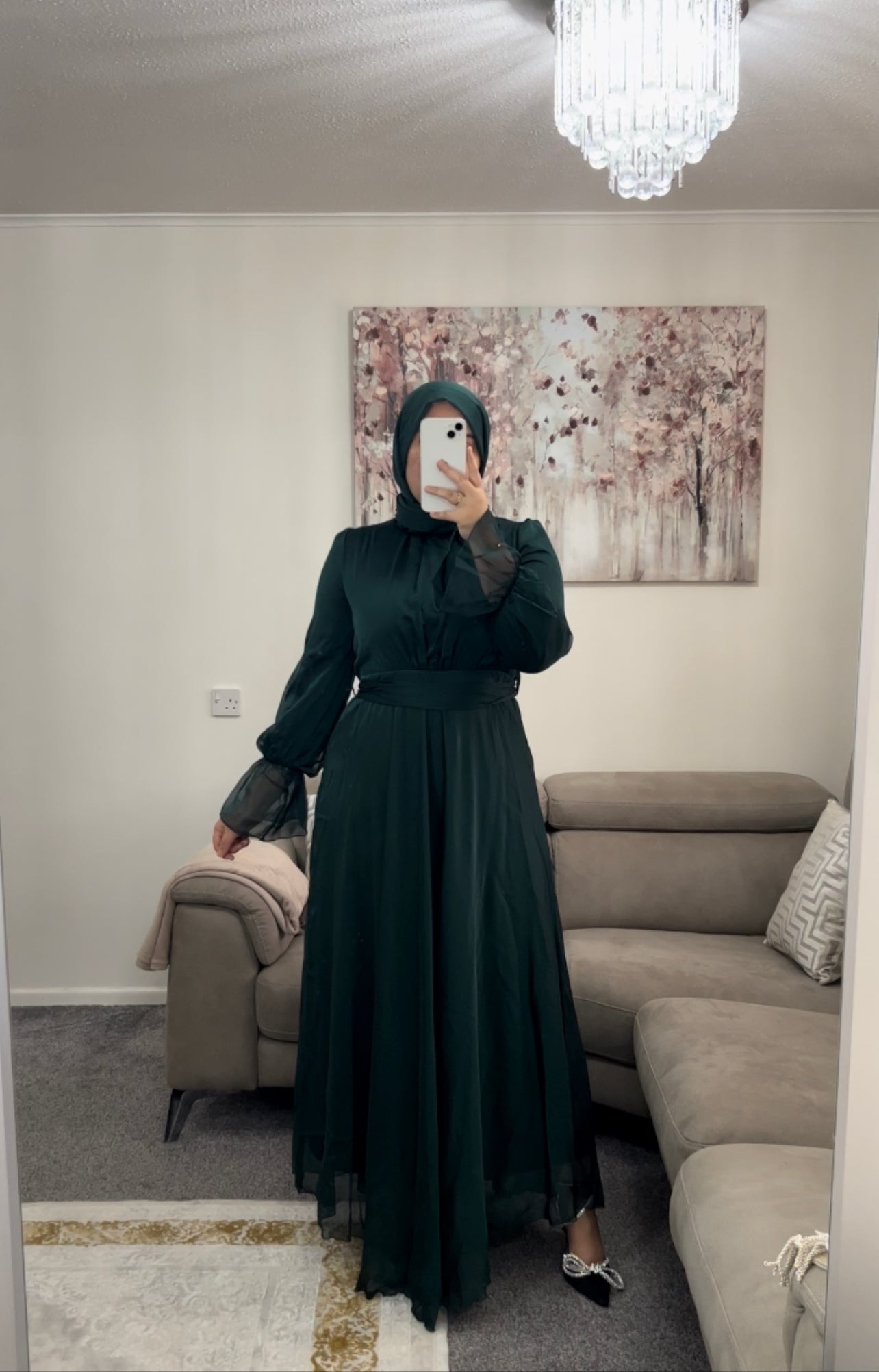 Noor Luxury Dress in Emerald